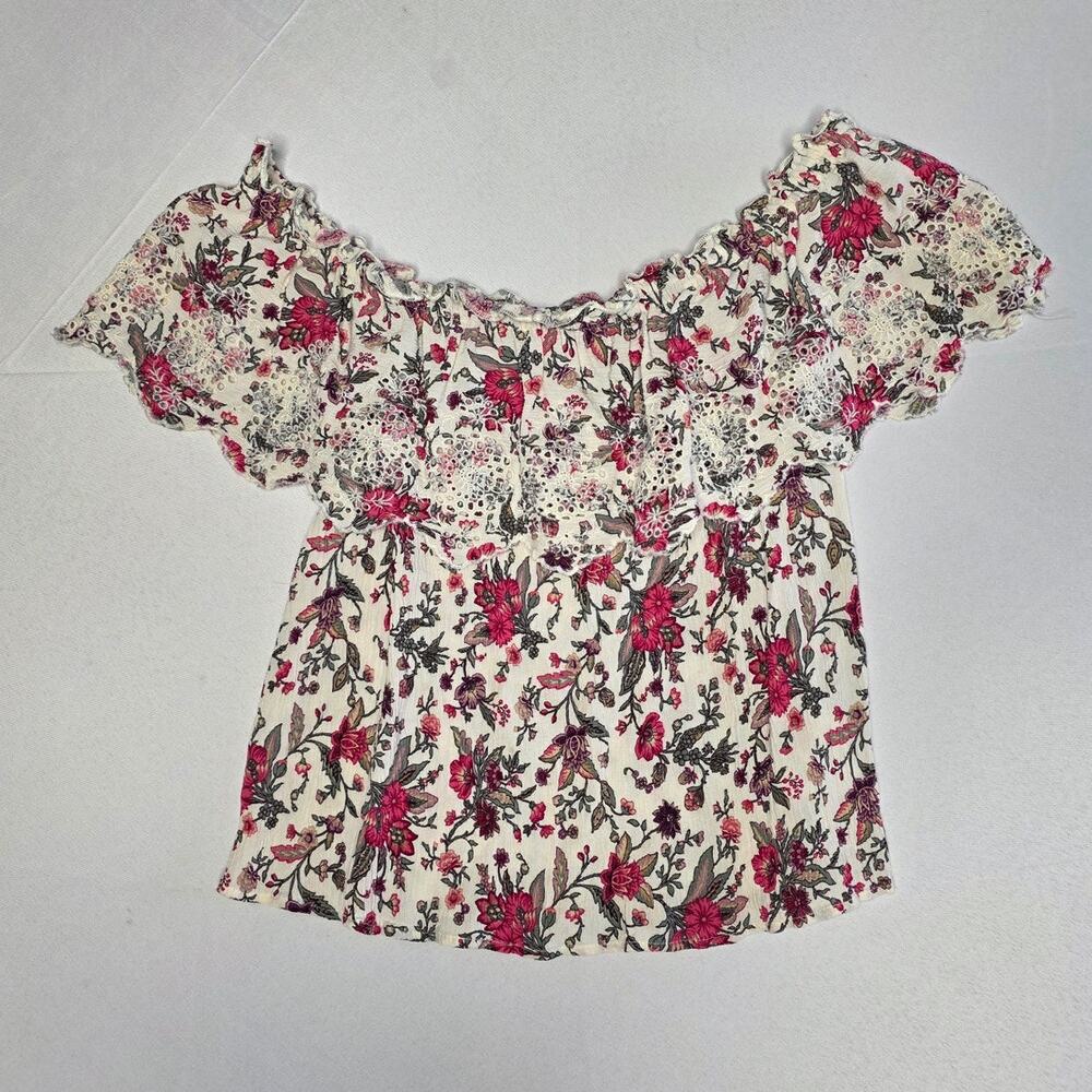 American Eagle floral off-the-shoulder top Size S
